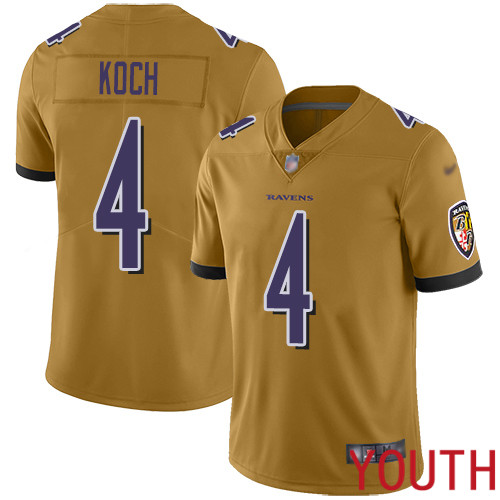 Baltimore Ravens Limited Gold Youth Sam Koch Jersey NFL Football 4 Inverted Legend